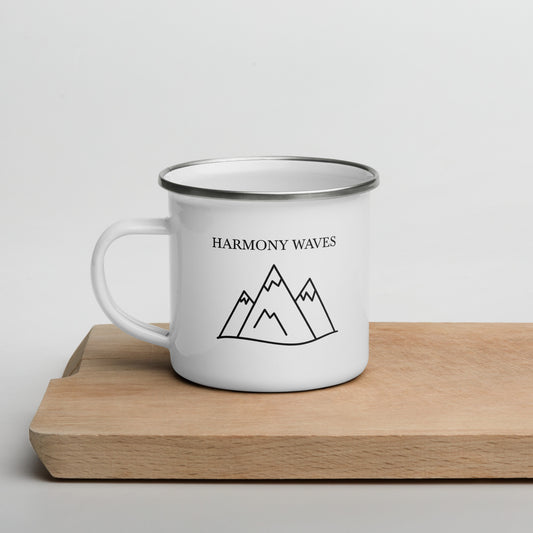 Harmony Waves Enamel Mug - Mountain Peaks Design