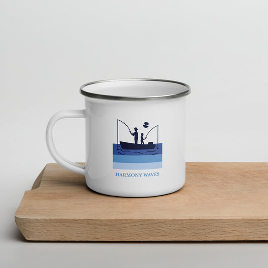 Harmony Waves Enamel Mug - Fishing Adventure