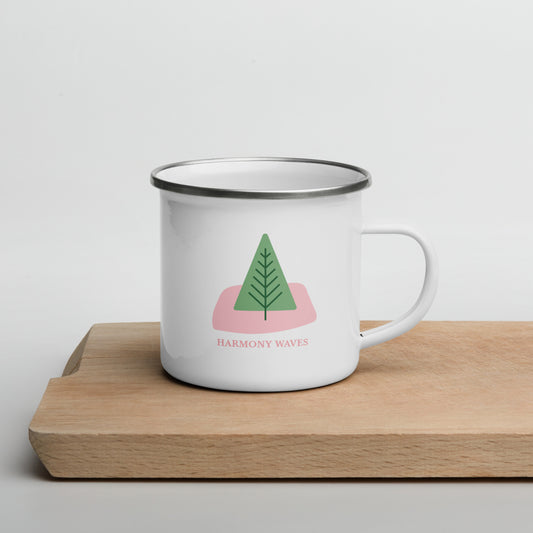 Harmony Waves Enamel Mug - Tree Design