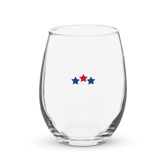 Patriotic Stars Stemless Wine Glass