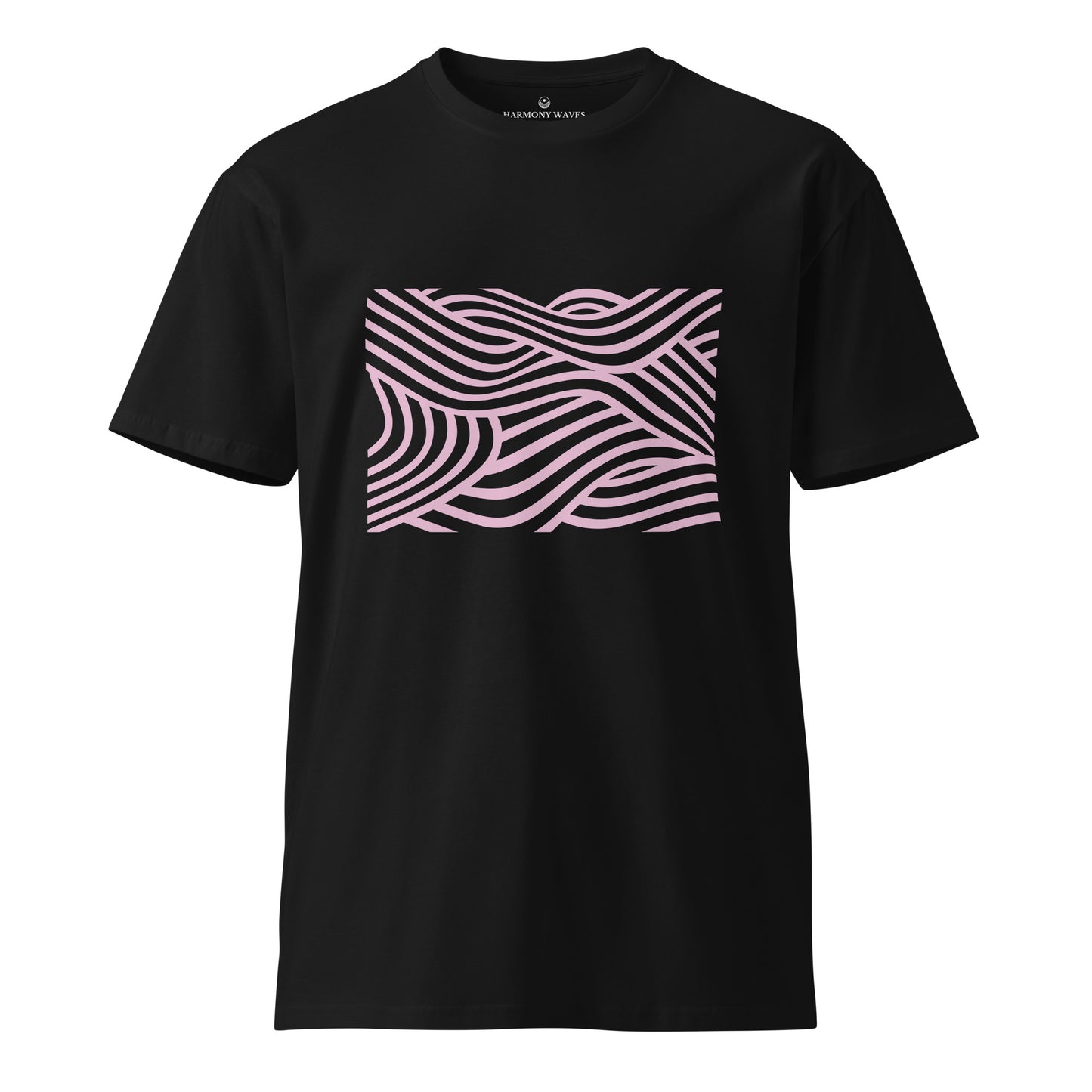 Pink Neon Waves Men's T-Shirt - Minimalist Neon Graphic Tee