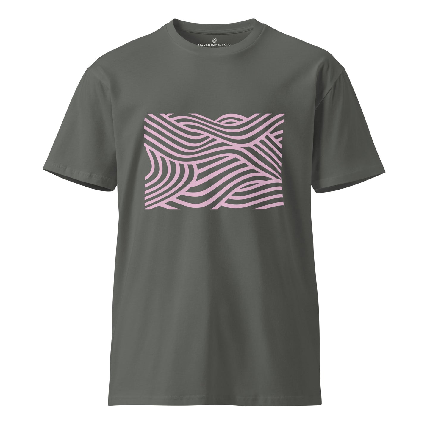 Pink Neon Waves Men's T-Shirt - Minimalist Neon Graphic Tee