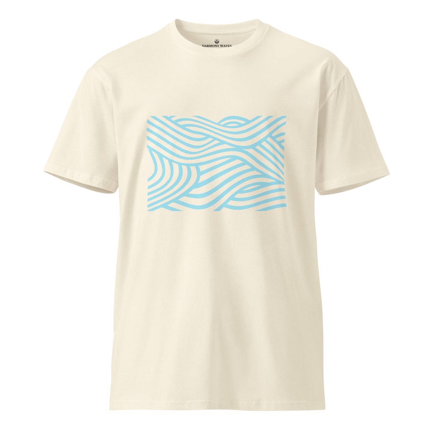 Blue Neon Waves Men's T-Shirt - Minimalist Neon Graphic Tee