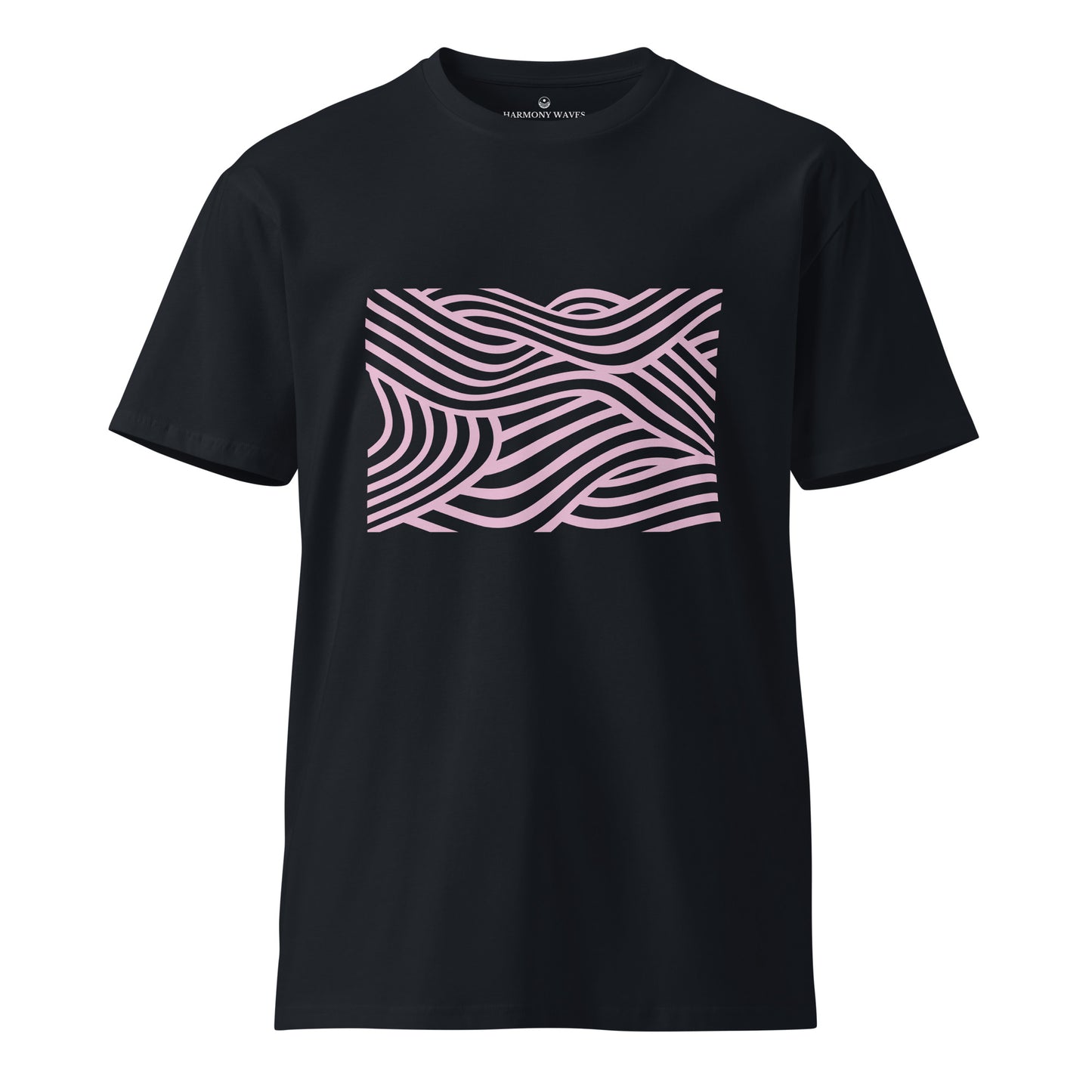 Pink Neon Waves Men's T-Shirt - Minimalist Neon Graphic Tee