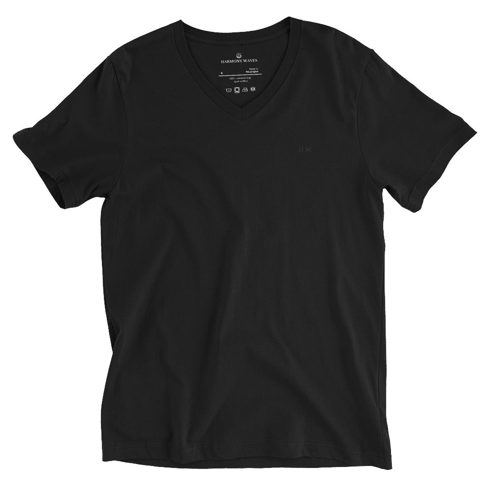 Embroidered H.W.(black), V-Neck T-Shirt