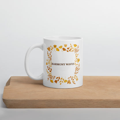 Ceramic Mug – Golden Floral Wreath