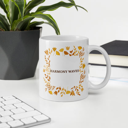 Ceramic Mug – Golden Floral Wreath