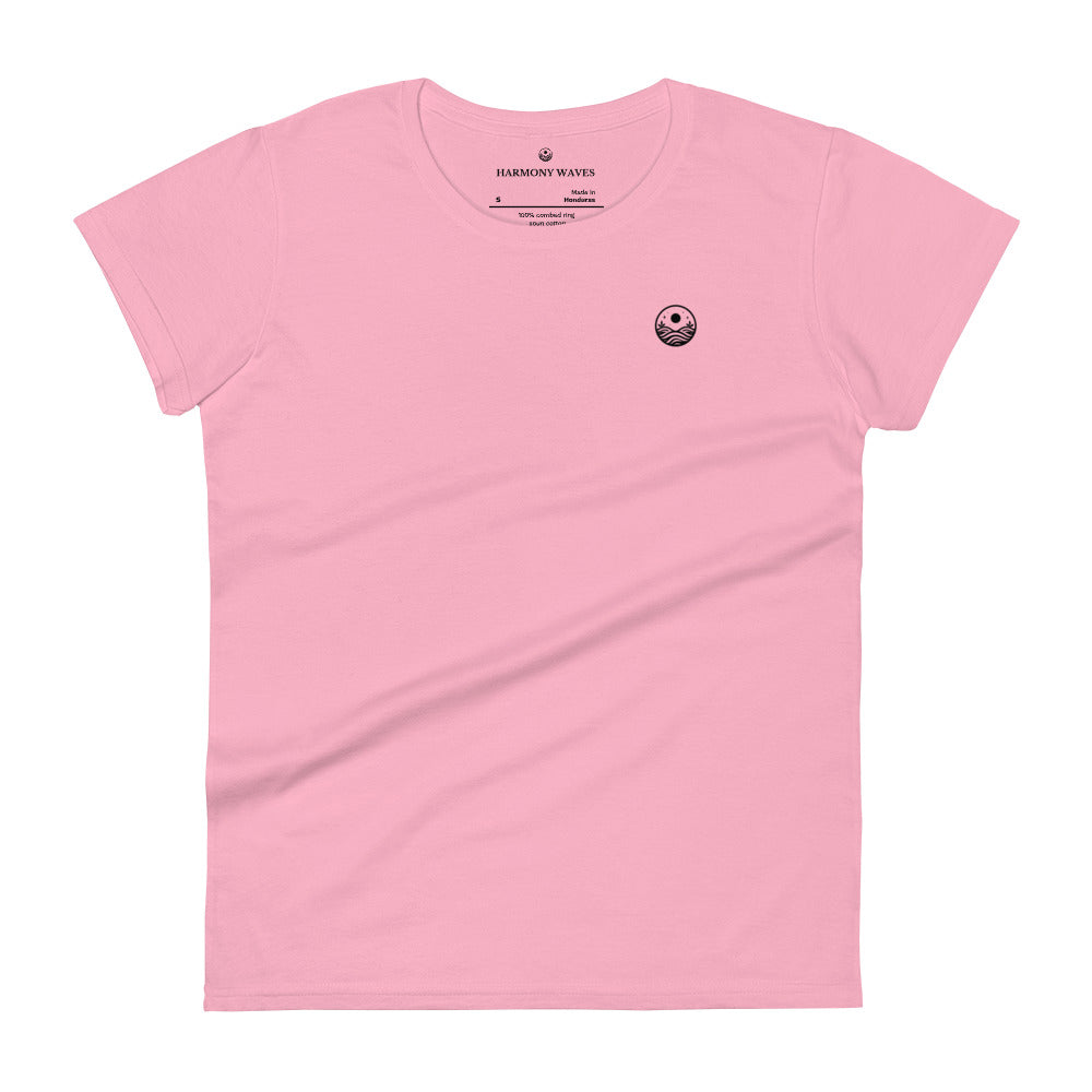 Harmony Waves Emblem Women's T-Shirt - Minimalist Logo (dark) Graphic Tee