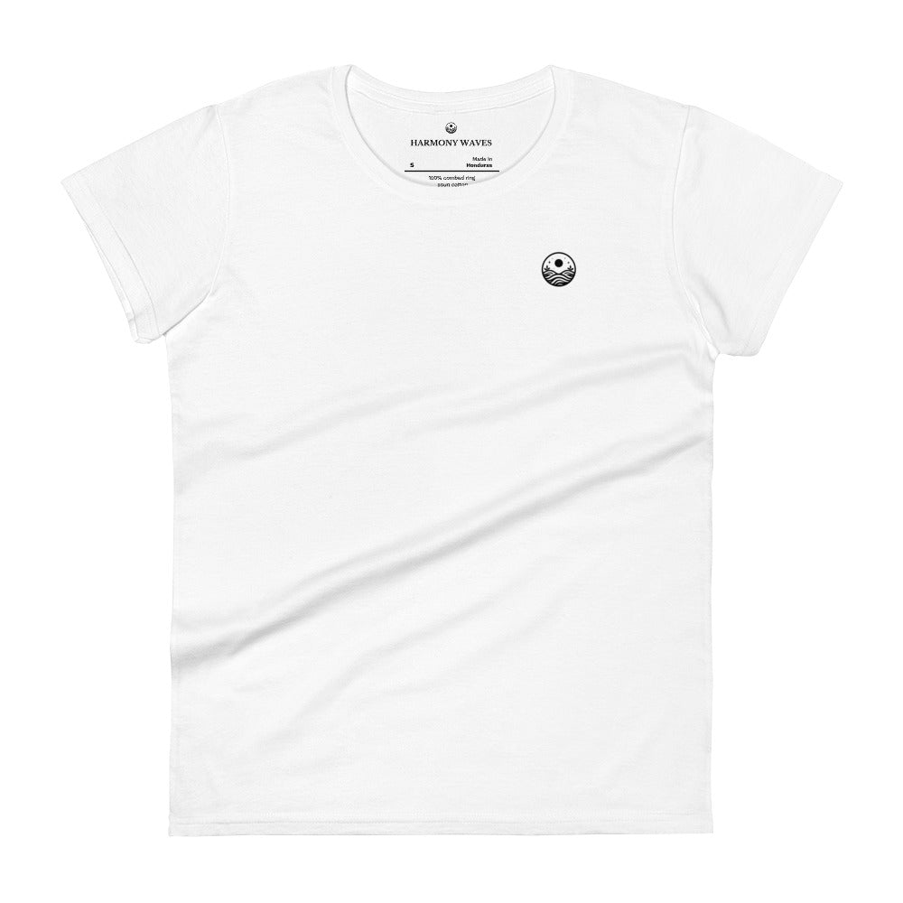 Harmony Waves Emblem Women's T-Shirt - Minimalist Logo (dark) Graphic Tee